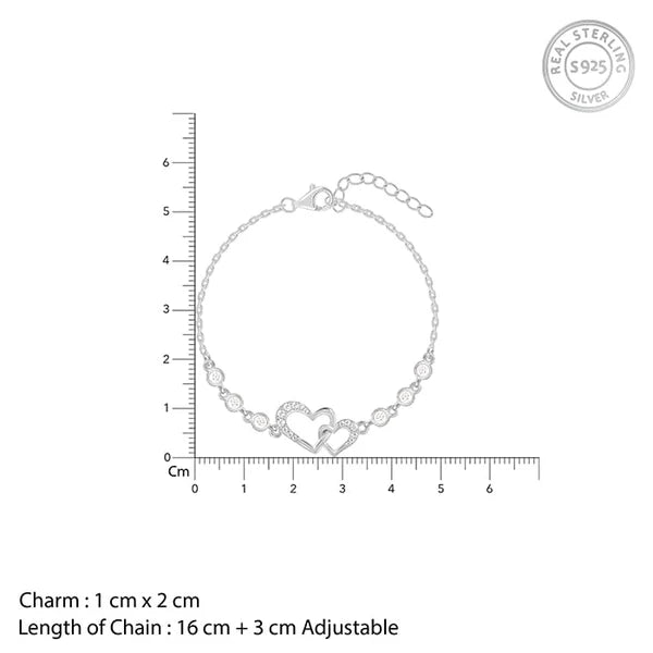 Silver Duoheart Bracelet