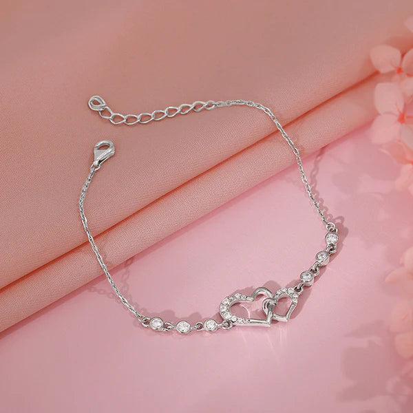Silver Duoheart Bracelet