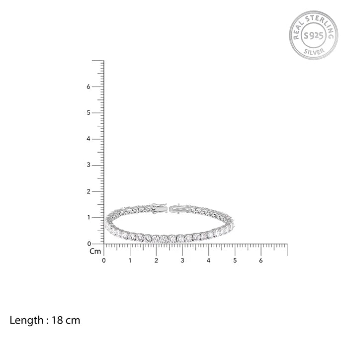 Silver Sparkly Elegant Tennis Bracelet