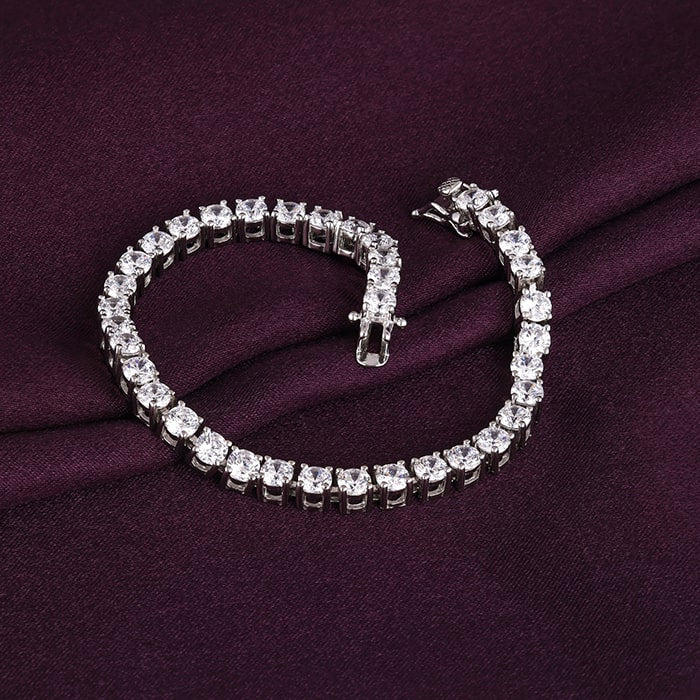 Silver Sparkly Elegant Tennis Bracelet