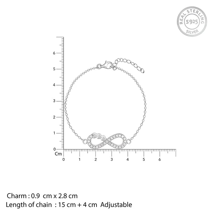 Silver Infinity Heart Bracelet