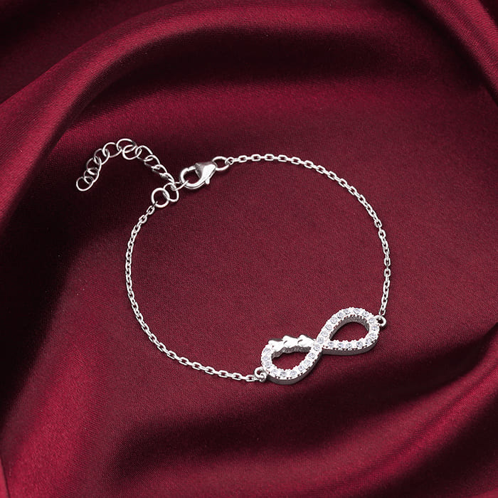 Silver Infinity Heart Bracelet