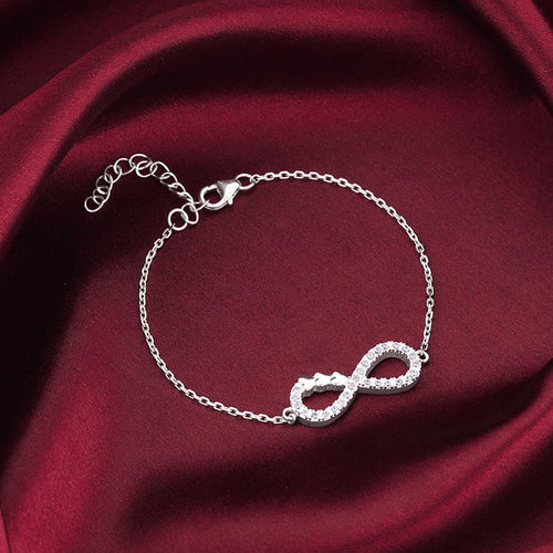Silver Infinity Heart Bracelet