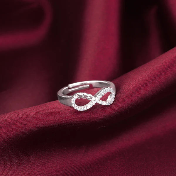 Silver Infinity Heart Ring